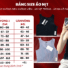 bảng size áo nịt tròng cổ